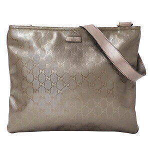 Gucci Bag Shoulder GG Imprime Pink Beige Metallic Crossbody